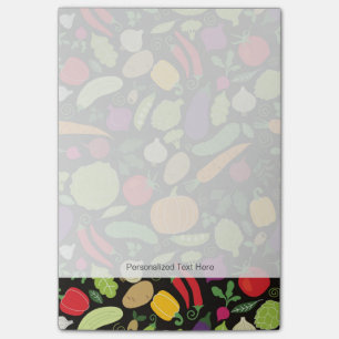 Voedsel op zwarte achtergrond post-it® notes