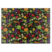 Voedsel op zwarte achtergrond snijplank (Voorkant)