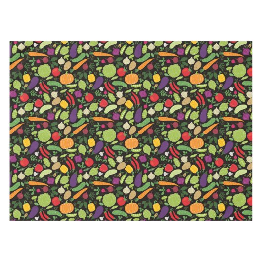 Voedsel op zwarte achtergrond tafelkleed (Voorkant (Horizontaal))