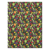 Voedsel op zwarte achtergrond tafelkleed (Voorkant)