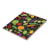 Voedsel op zwarte achtergrond tegeltje (Zijkant)