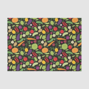 Voedsel op zwarte achtergrond tissuepapier