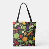 Voedsel op zwarte achtergrond tote bag (Achterkant)