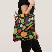 Voedsel op zwarte achtergrond tote bag (Dichtbij)