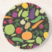 Voedsel op zwarte achtergrond zandsteen onderzetter (Voorkant)