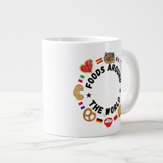 Voedsel over de hele wereld grote koffiekop (Voorkant rechts)