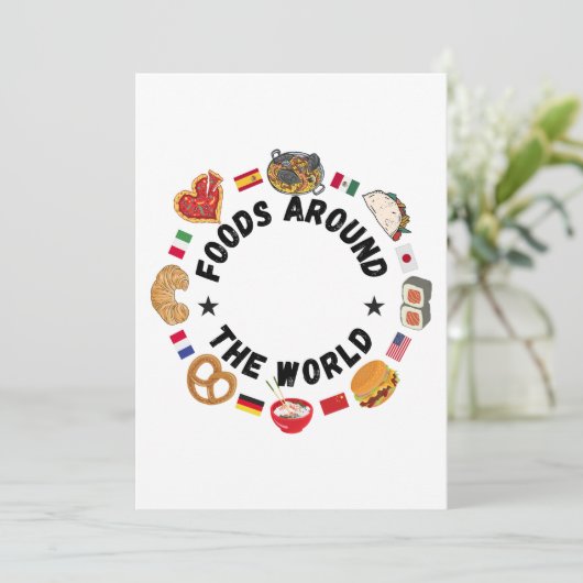 Voedsel over de hele wereld kaart (Staand voorkant)