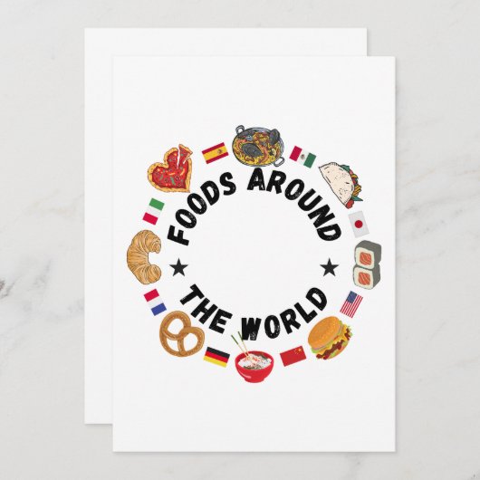 Voedsel over de hele wereld kaart (Voorkant / Achterkant)