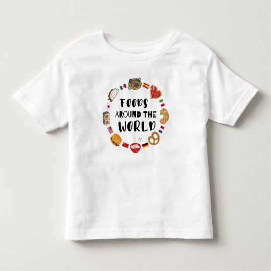 Voedsel over de hele wereld kinder shirts (Voorkant)