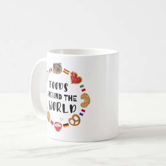 Voedsel over de hele wereld koffiemok (Voorkant links)