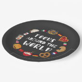 Voedsel over de hele wereld papieren bordje (Gekanteld)