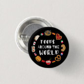 Voedsel over de hele wereld ronde button 3,2 cm (Voorkant /achterkant)