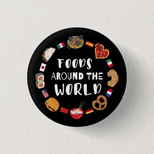 Voedsel over de hele wereld ronde button 3,2 cm (Voorkant)