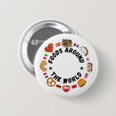 Voedsel over de hele wereld ronde button 5,7 cm (Voorkant /achterkant)