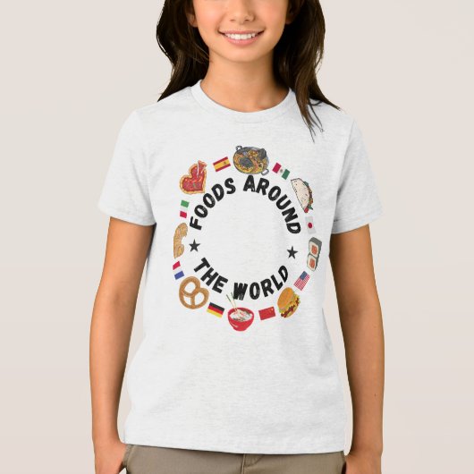 Voedsel over de hele wereld Tri-Blend shirt (Voorkant)