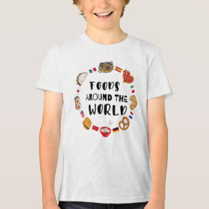 Voedsel over de hele wereld Tri-Blend shirt