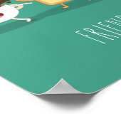 Voedsel, patroon, vrienden voor altijd, ei, koffie poster (Hoek)