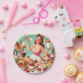  voedsel pin-up illustratie papieren bordje (Feest)