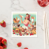 voedsel pin-up illustratie servet (Insitu)