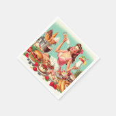 voedsel pin-up illustratie servet (Hoek)