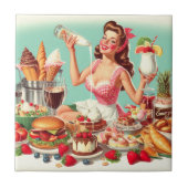  voedsel pin-up illustratie tegeltje (Voorkant)