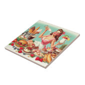  voedsel pin-up illustratie tegeltje (Zijkant)