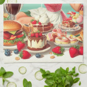 voedsel pin-up illustratie theedoek (Gevouwen)