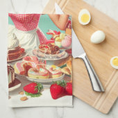 voedsel pin-up illustratie theedoek (Quarter Fold)