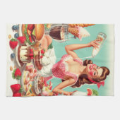 voedsel pin-up illustratie theedoek (Horizontaal)