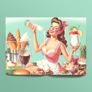  voedsel pin-up illustratie tissuepapier