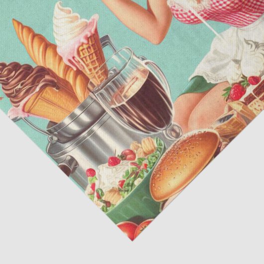  voedsel pin-up illustratie tissuepapier (Detail)