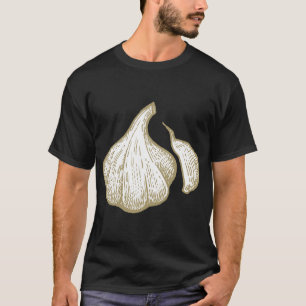 Voedsel Plantaardige Retro  Tekening Kunst Knofloo T-shirt