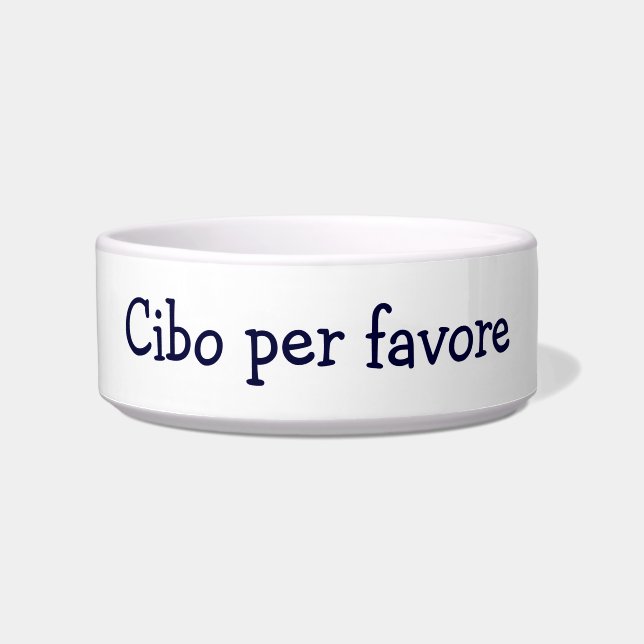 "VOEDSEL PLEASE" "CIBO PER FAVORE" ITALIAANS BOWL VOERBAKJE (Voorkant)
