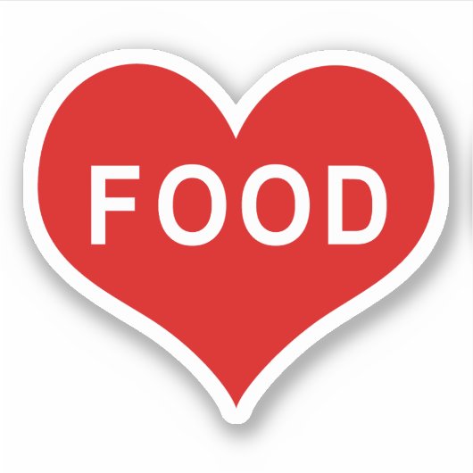 VOEDSEL Rood Liefde Hart Vinyl Sticker (Voorkant)