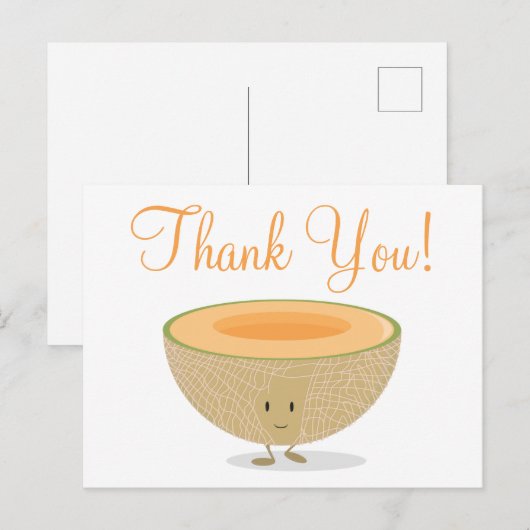 Voedsel Schattigee Melon Cartoon Cantaloupe Briefkaart (Voorkant / Achterkant)