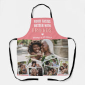 'Voedsel smaakt beter bij vrienden' Fotocollage Schort (Voorkant)