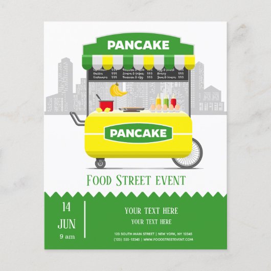 Voedsel straat pannenkoek flyer (Voorkant)