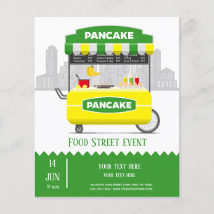 Voedsel straat pannenkoek flyer