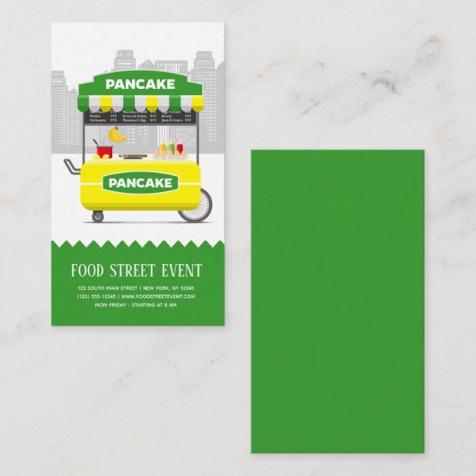 Voedsel straat pannenkoek visitekaartje (Voorkant / Achterkant)