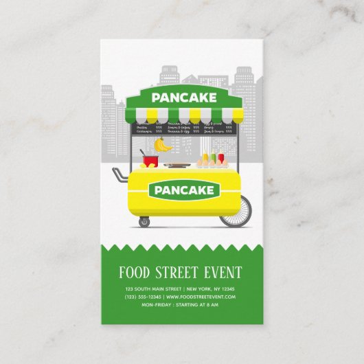 Voedsel straat pannenkoek visitekaartje (Voorkant)