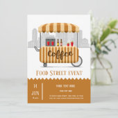 Voedsel straatkoffie kaart (Staand voorkant)