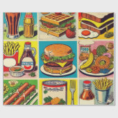 voedsel stripverhaal cadeaupapier (Vlak)