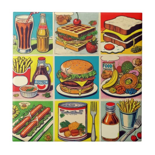 voedsel stripverhaal tegeltje (Voorkant)