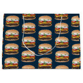 Voedsel thema kaas BBQ gegrilde hamburger foodie Groot Cadeauzakje (Voorkant)