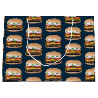Voedsel thema kaas BBQ gegrilde hamburger foodie Groot Cadeauzakje