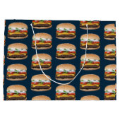 Voedsel thema kaas BBQ gegrilde hamburger foodie Groot Cadeauzakje (Achterkant)