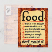 Voedsel, verspil het niet briefkaart (Voorkant / Achterkant)