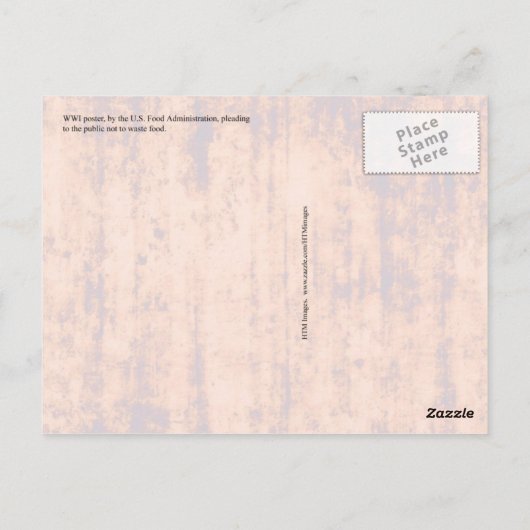 Voedsel, verspil het niet briefkaart (Achterkant)