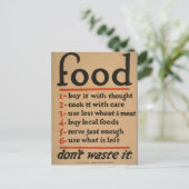 Voedsel, verspil het niet -  oorlogsPoster Briefkaart (Staand voorkant)