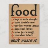 Voedsel, verspil het niet -  oorlogsPoster Briefkaart (Voorkant)